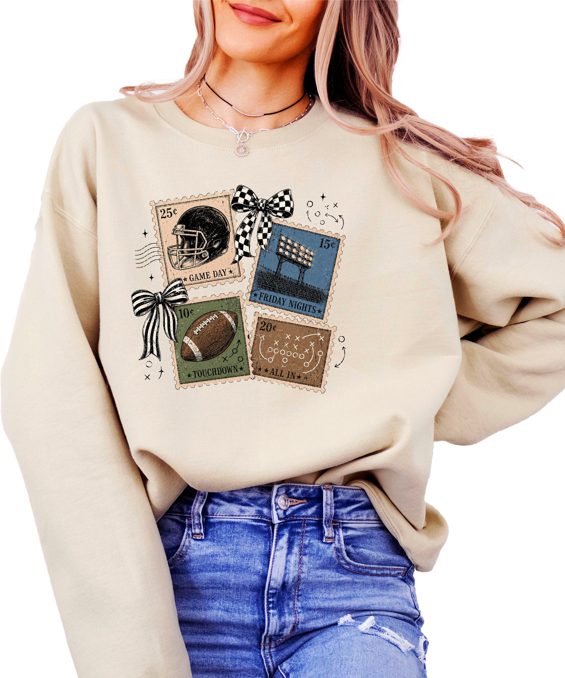 Vintage Football Sand crewneck sweatshirt, view 1