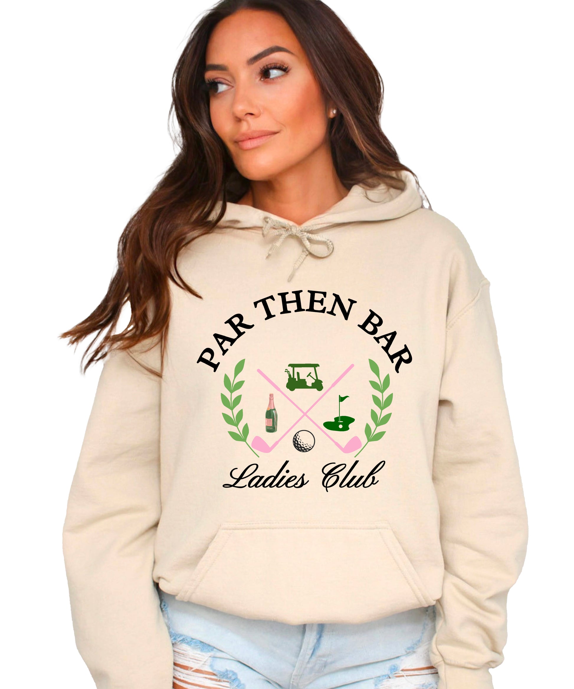 Par Then Bar Ladies Club Golf Hoodie for Women - Sand Hoodie - view 1