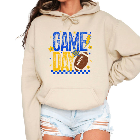 Game Day Football Hoodie Sand front