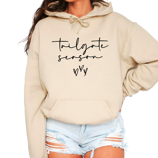 Tailgate Season hoodie Sand front view