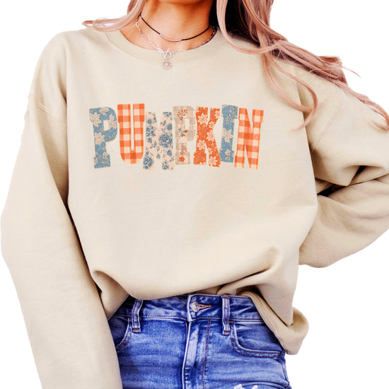 Pumpkin Patch Fall Sweatshirt Sand Sweatshirt view 1