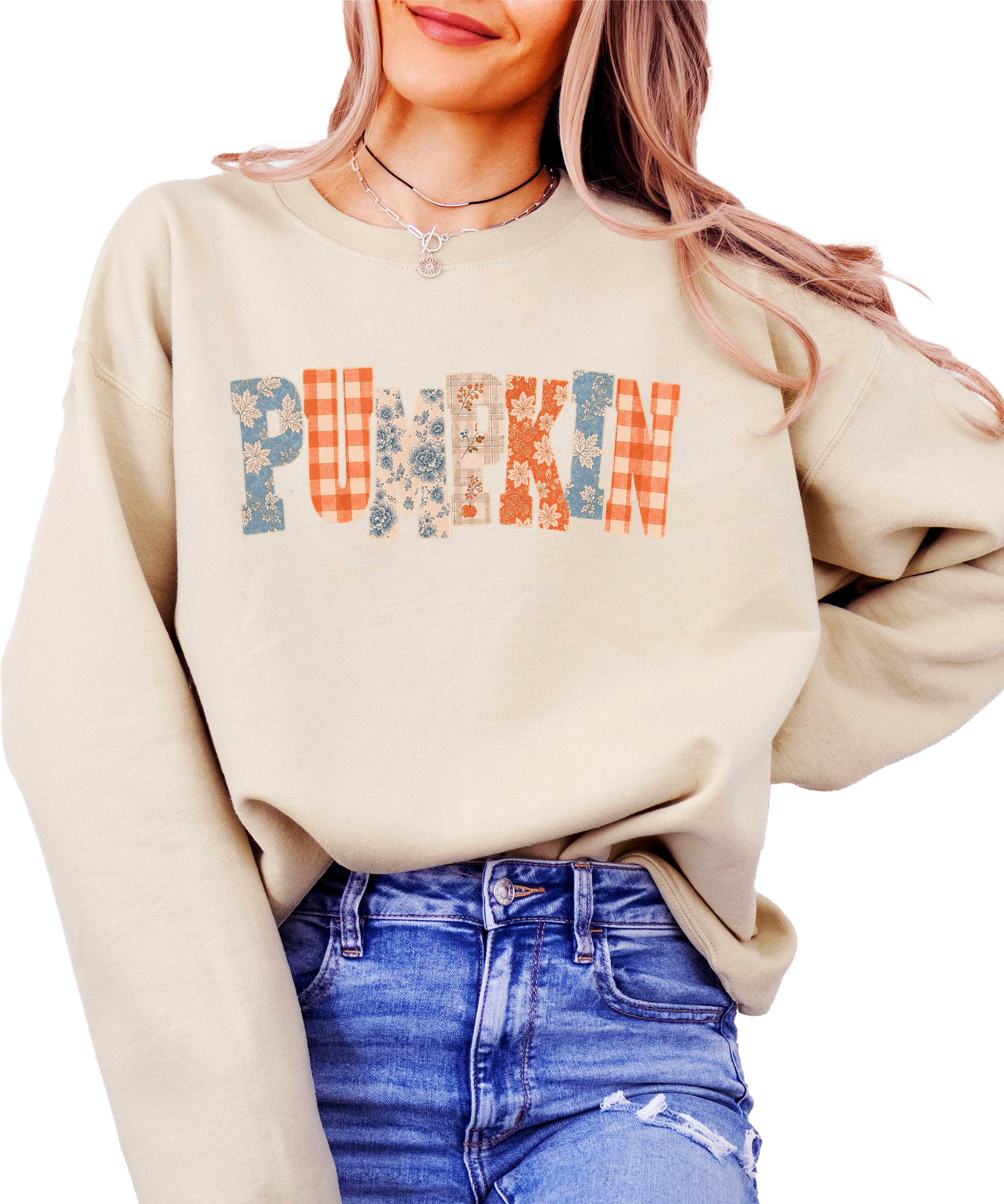 Pumpkin Patch Fall Sweatshirt Sand Sweatshirt view 1