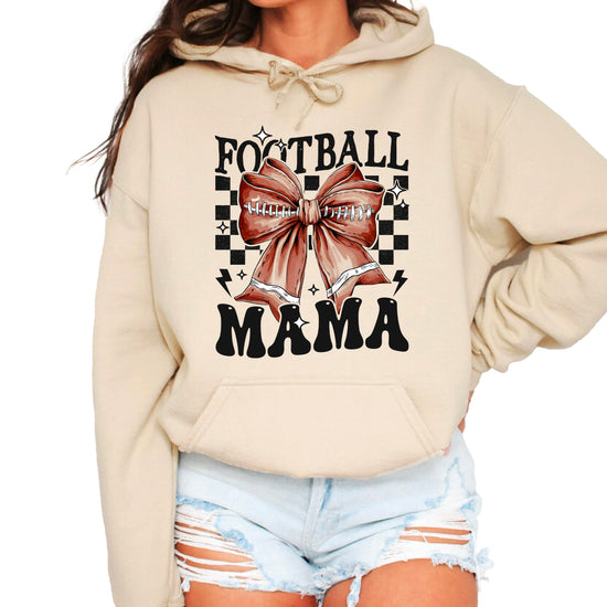 Football Mama Hoodie for Women – Sand view 1