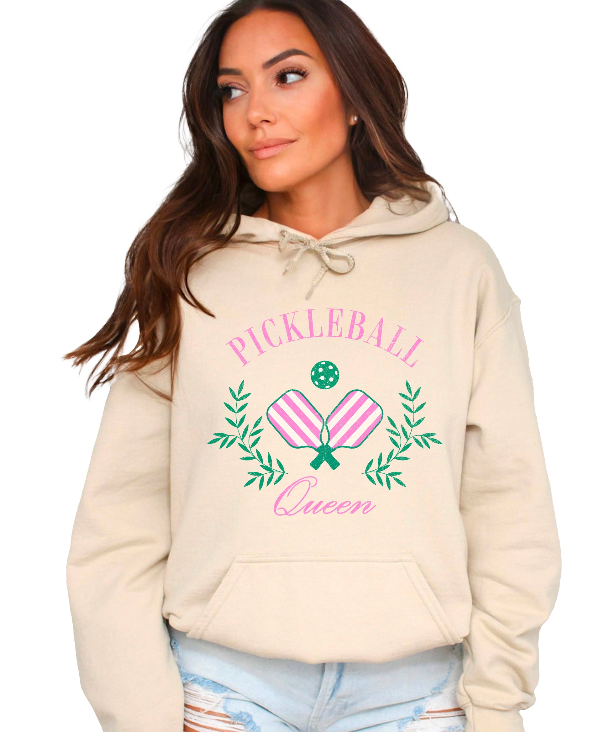 Pickleball Queen hoodie in Sand - view 1