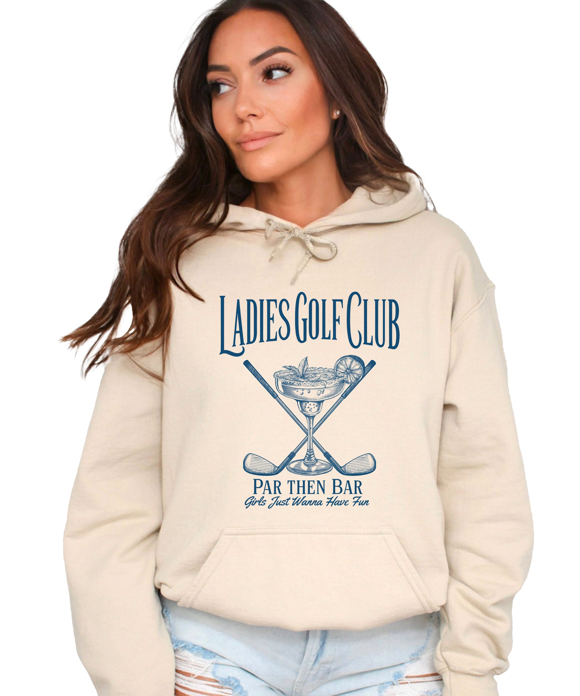 Ladies Golf Club Par Then Bar Hoodie for Women - Sand 1
