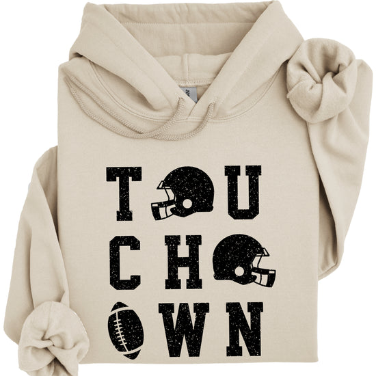 Touchdown football hoodie Sand view 1
