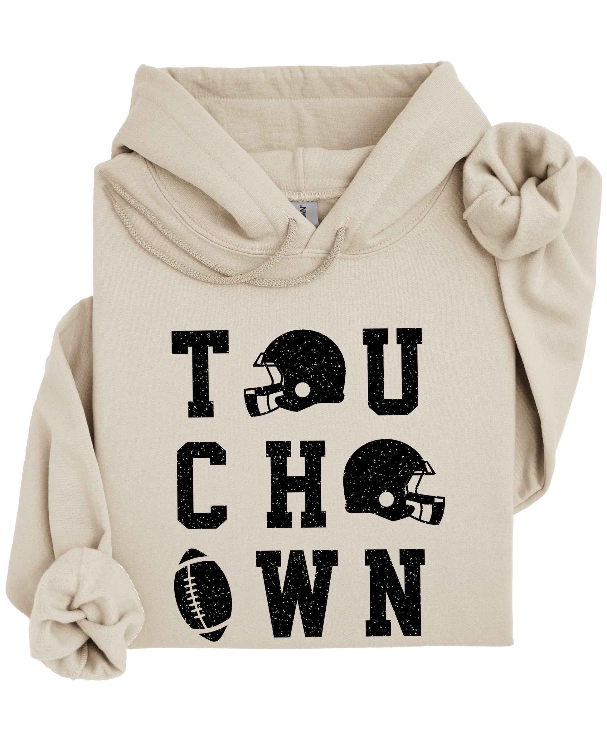 Touchdown football hoodie Sand view 1