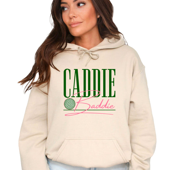 Caddie Baddie Golf Hoodie for Women - Sand view 1
