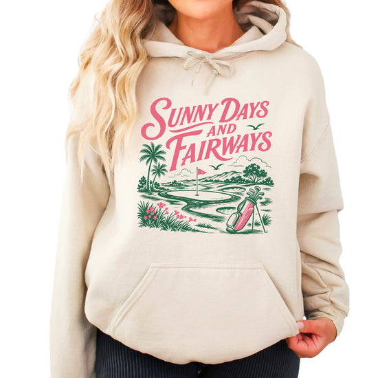 Sunny Days and Fairways Golf Hoodie for Women - Sand view 1