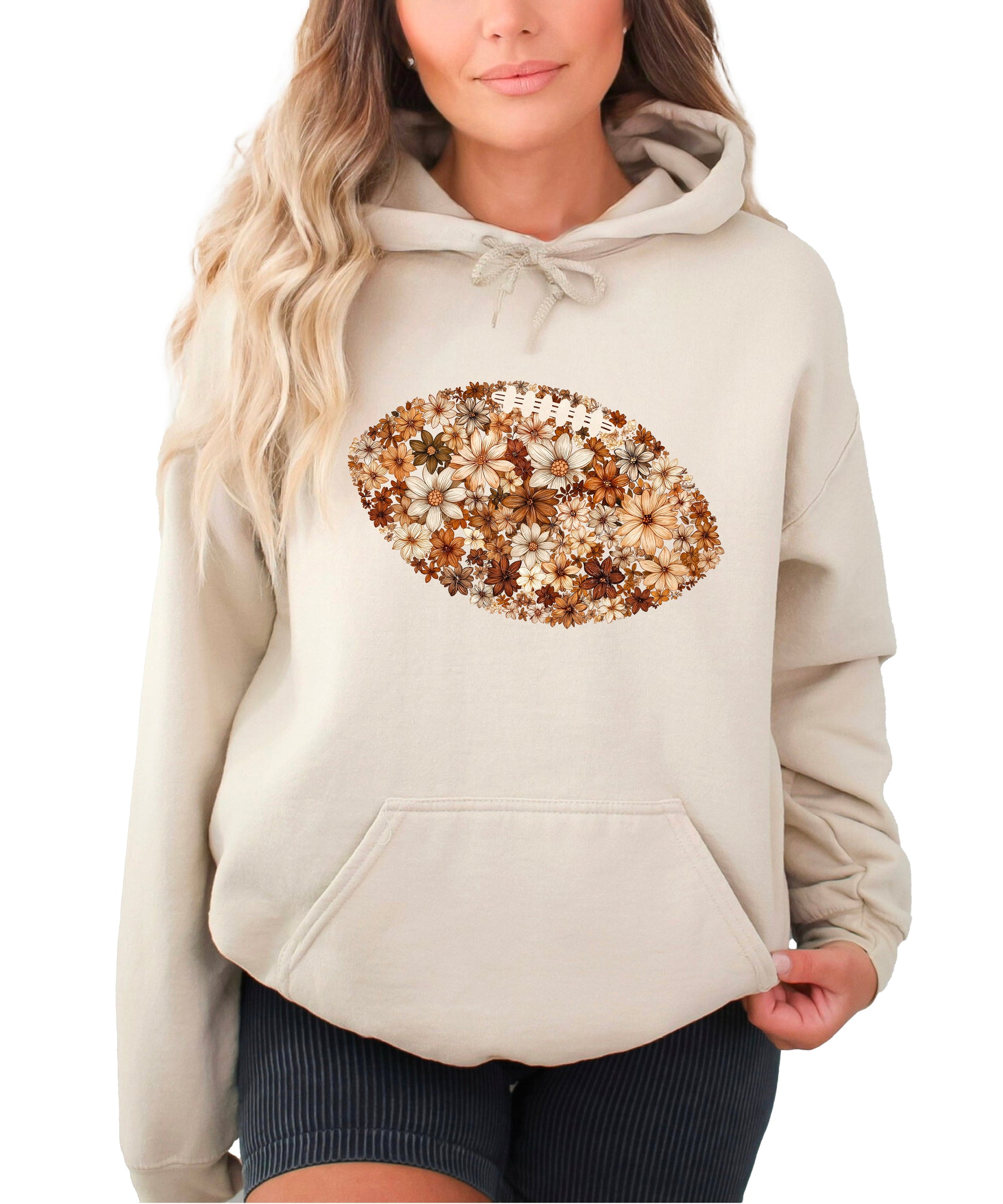 Floral Football Sand Hoodie for Women - view 2