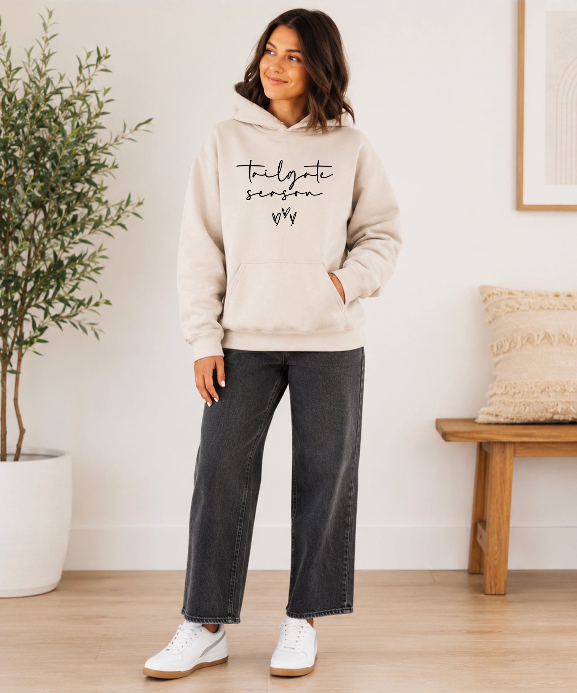 Tailgate Season hoodie Sand view 2