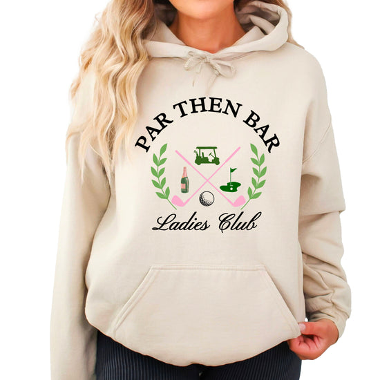 Par Then Bar Ladies Club Golf Hoodie for Women - Sand Hoodie - view 2
