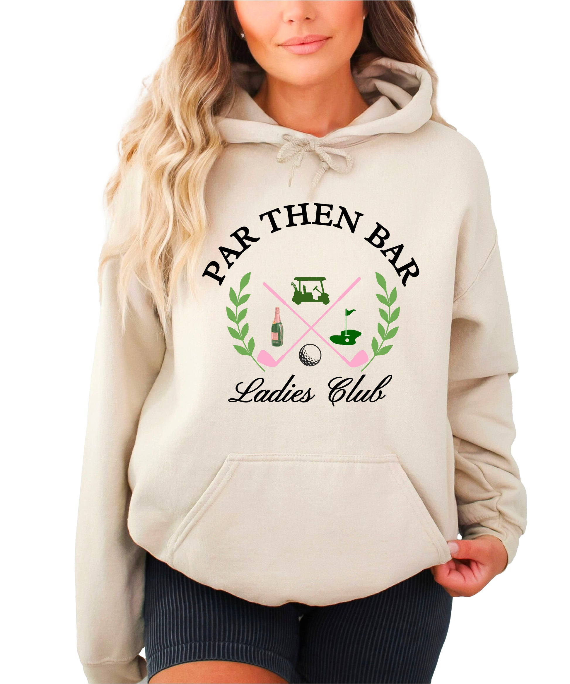 Par Then Bar Ladies Club Golf Hoodie for Women - Sand Hoodie - view 2
