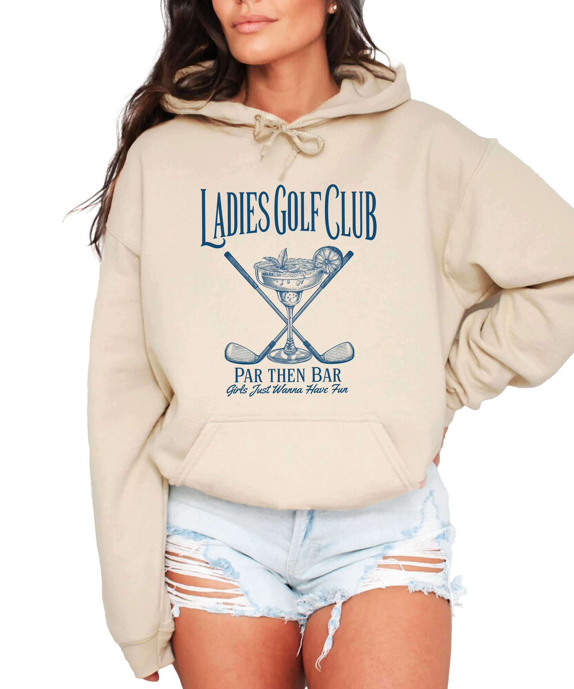 Ladies Golf Club Par Then Bar Hoodie for Women - Sand 2