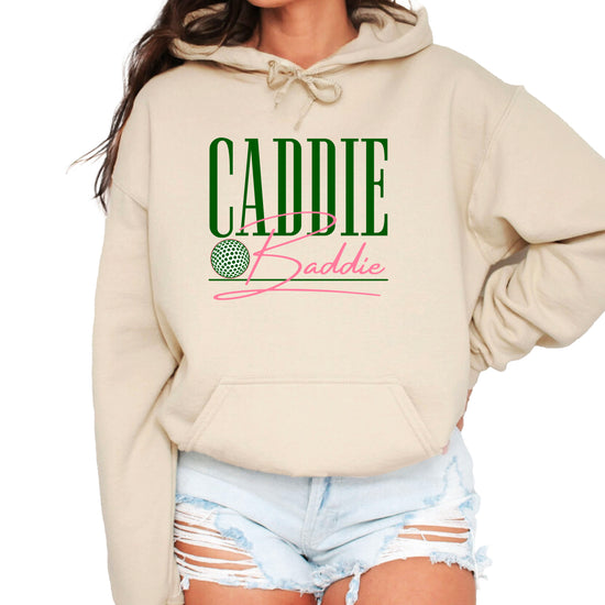 Caddie Baddie Golf Hoodie for Women - Sand view 2