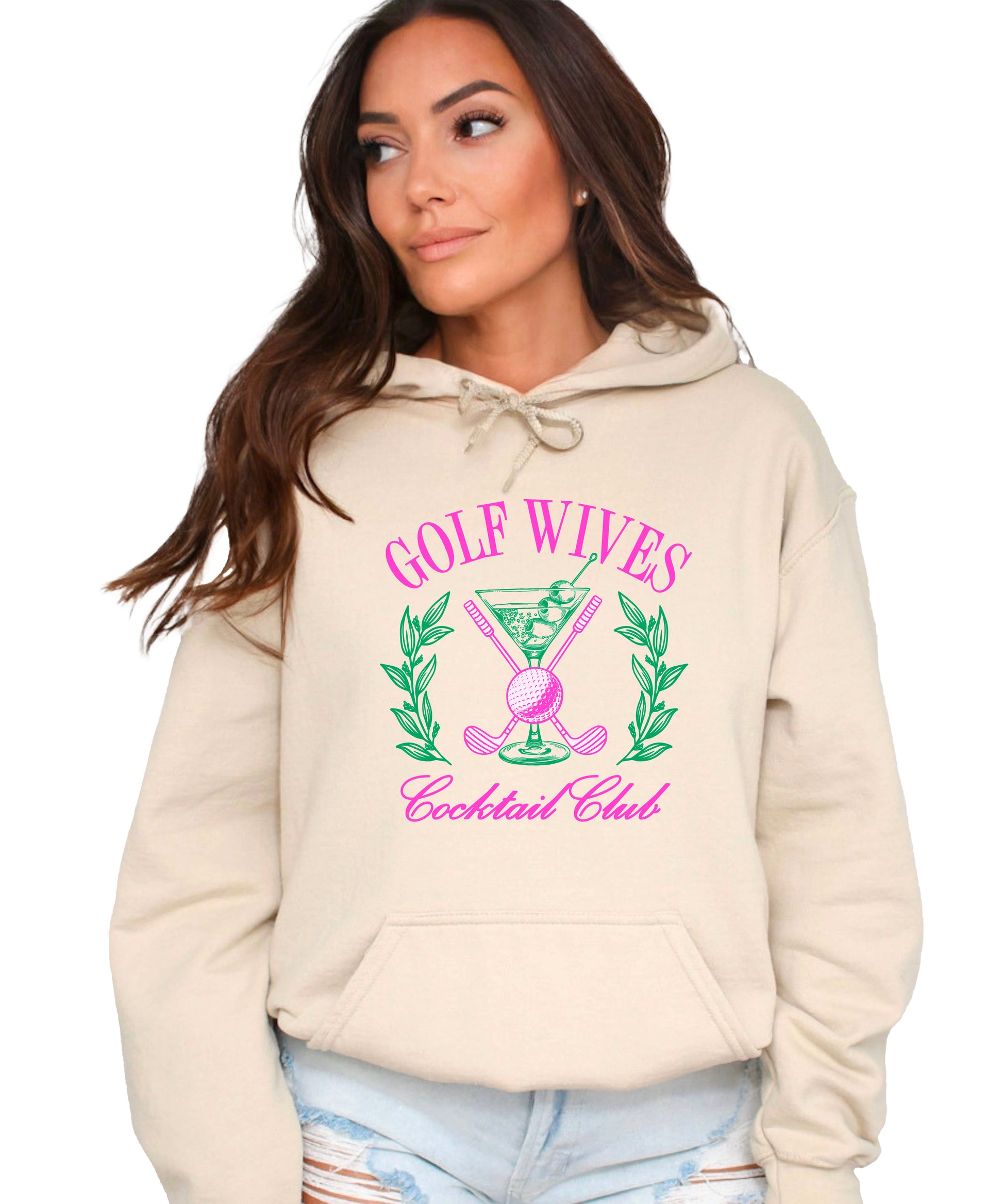 Golf Wives Cocktail Club hoodie for women - Sand view 2