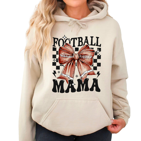 Football Mama Hoodie for Women – Sand view 2