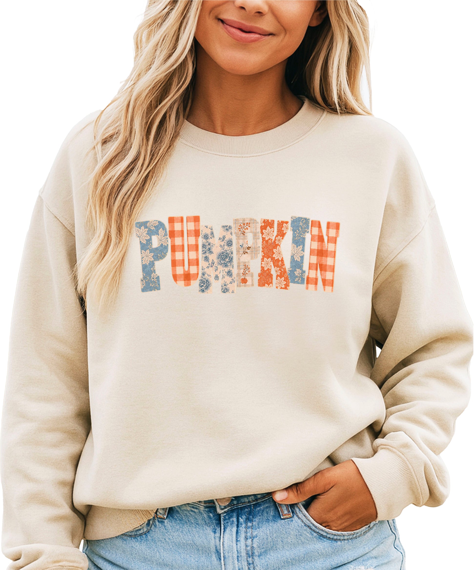 Pumpkin Patch Fall Sweatshirt Sand Sweatshirt view 2