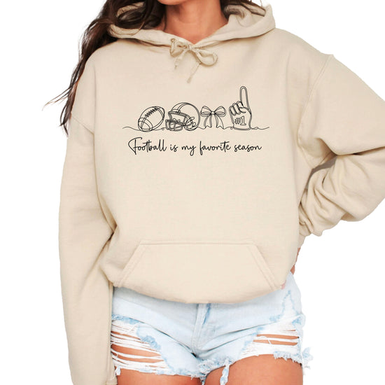 Sand Football is My Favorite Season hoodie, styled view