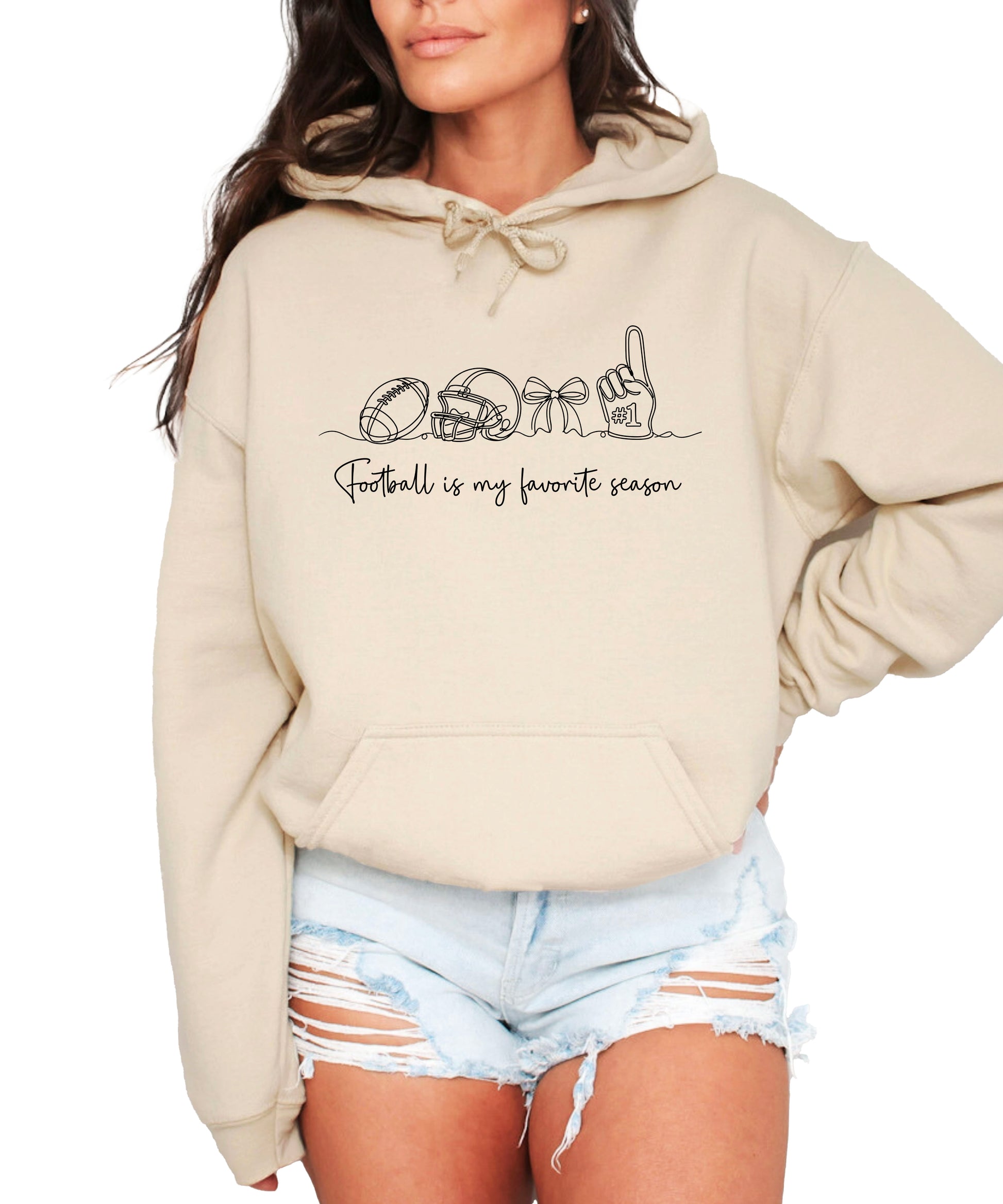 Sand Football is My Favorite Season hoodie, styled view