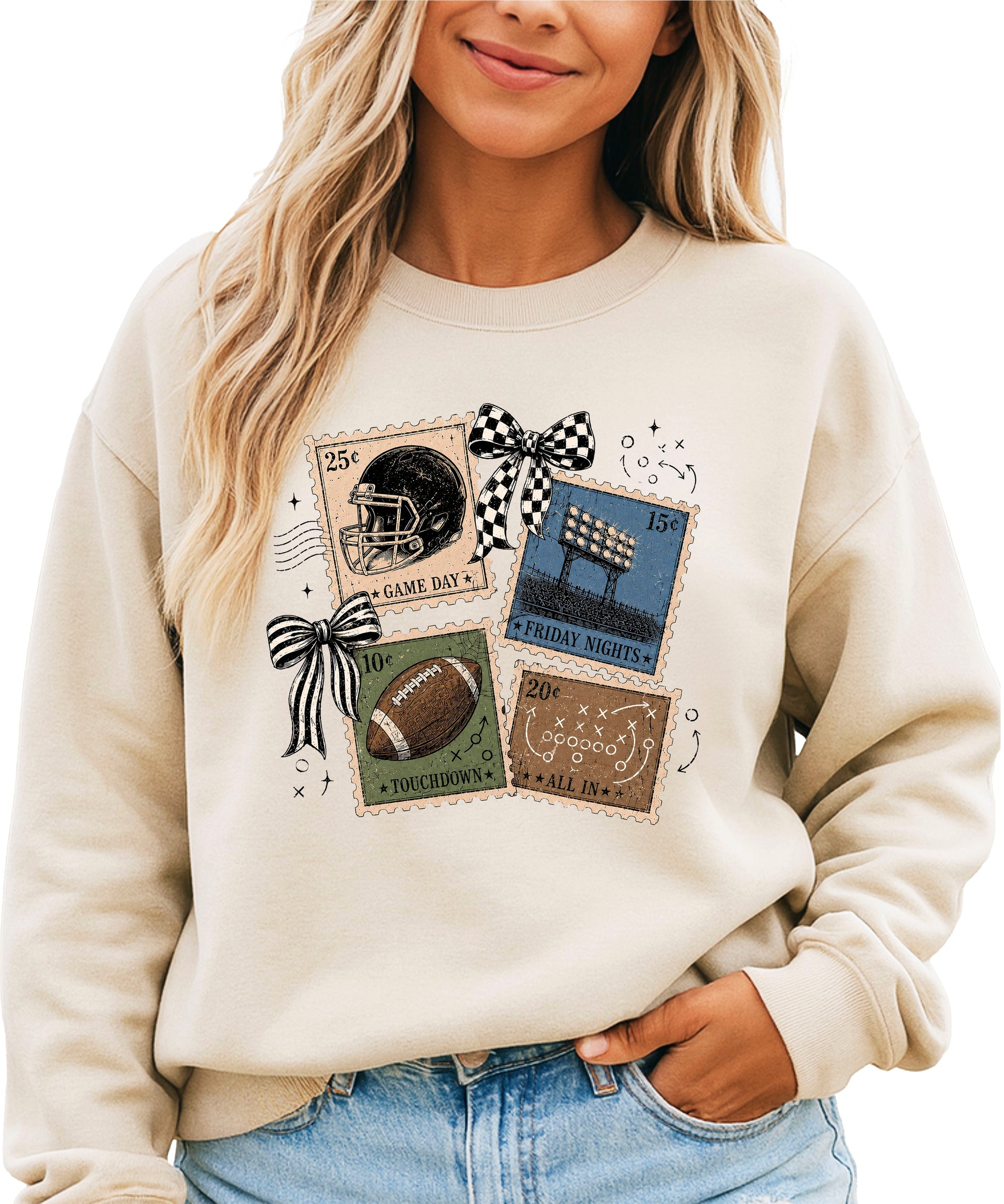 Vintage Football Sand crewneck sweatshirt, view 2