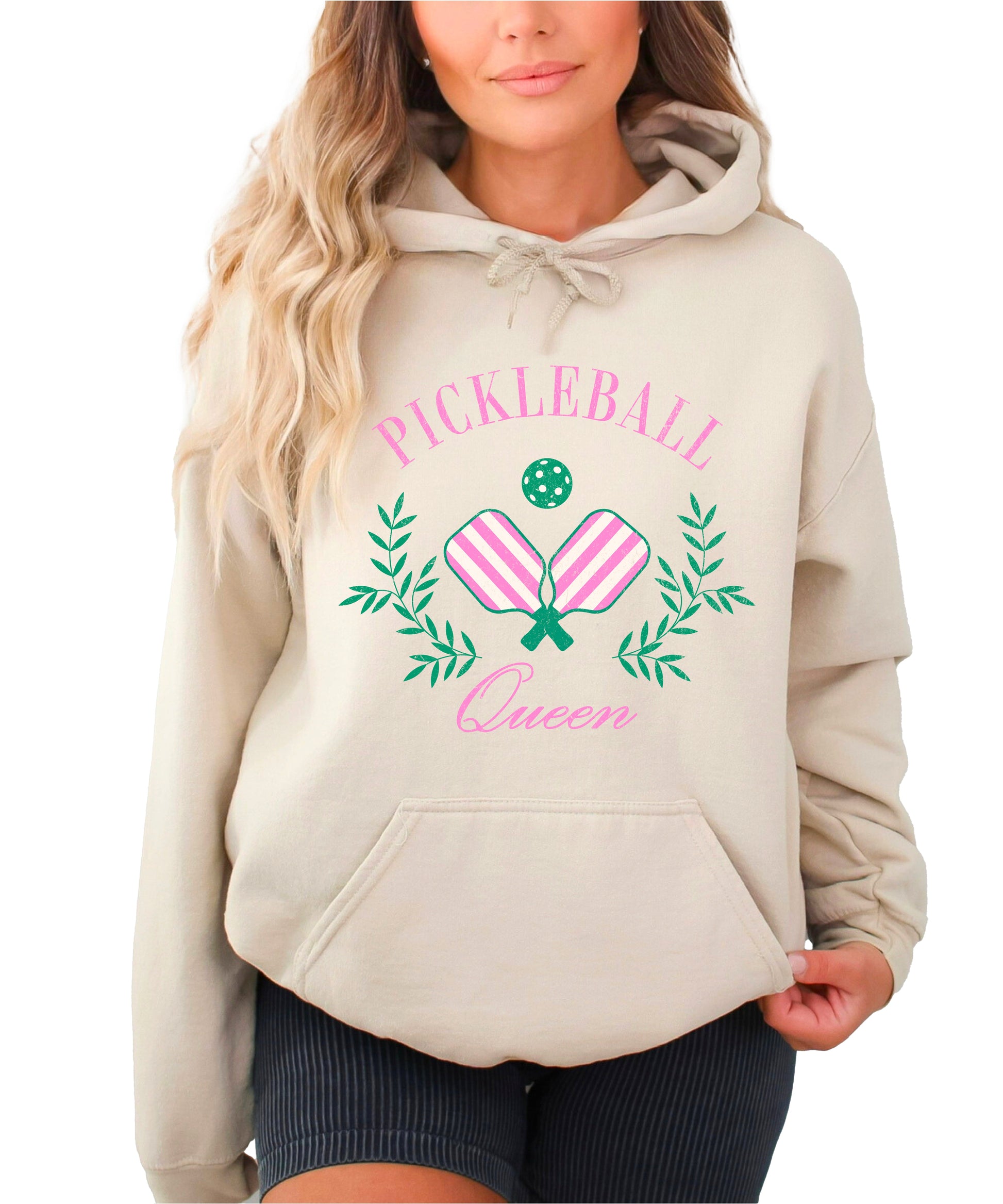 Pickleball Queen hoodie in Sand - view 2