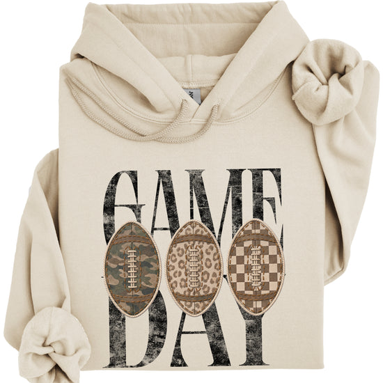 Sand Game Day football hoodie, styled view