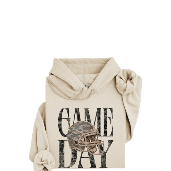 Game Day Camo football helmet hoodie in Sand - view 2