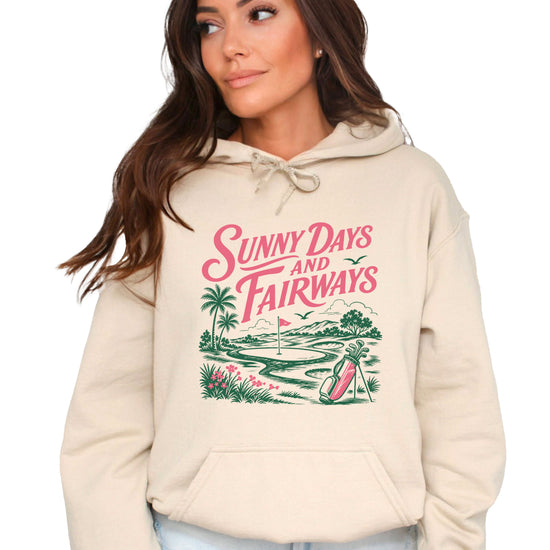 Sunny Days and Fairways Golf Hoodie for Women - Sand view 2