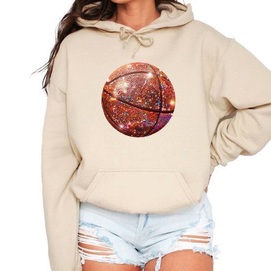 Glitter basketball hoodie in Sand - view 2
