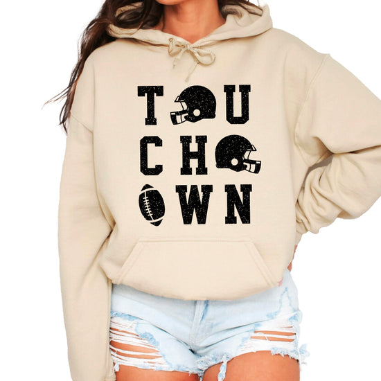 Touchdown football hoodie Sand view 2