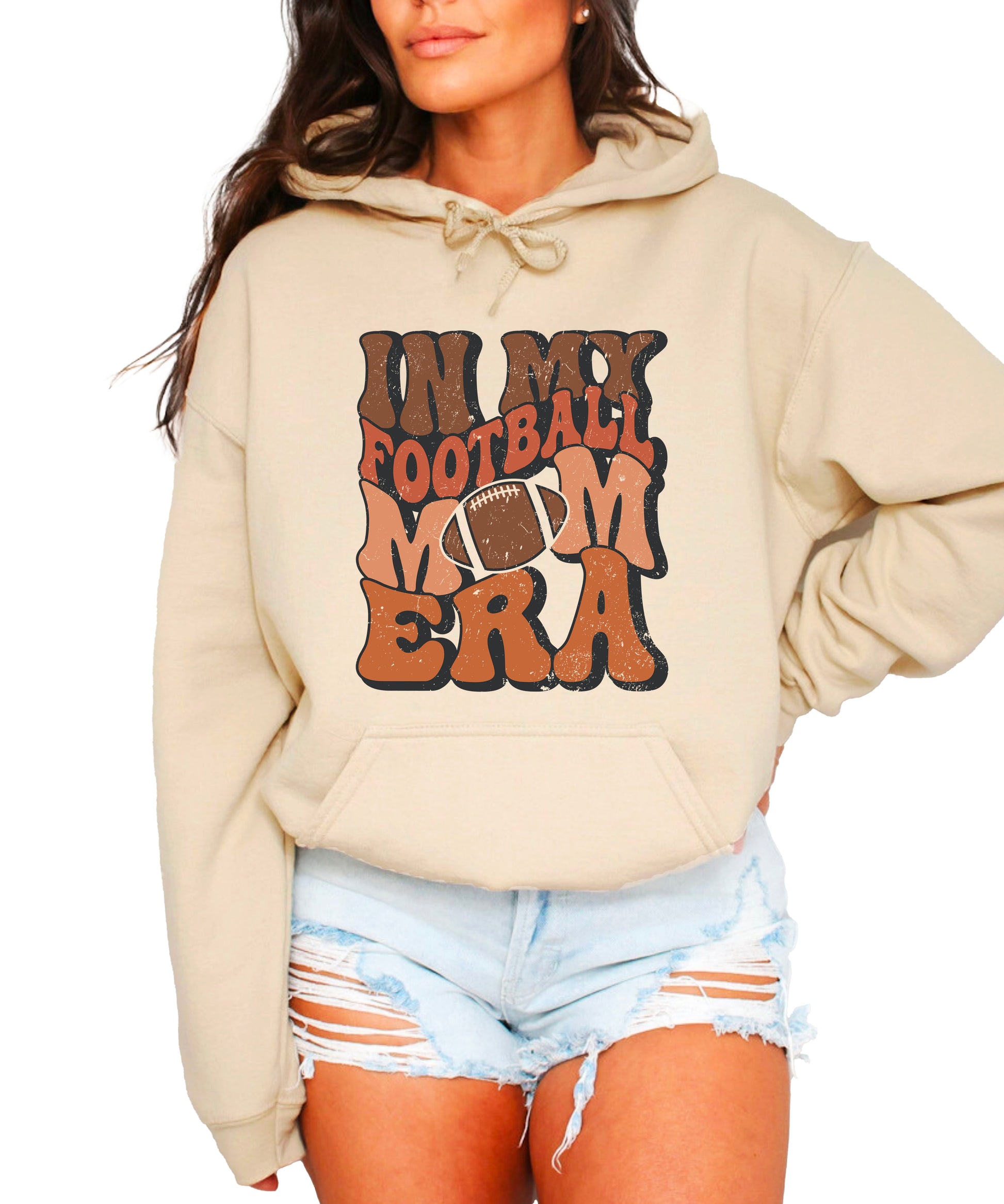 In My Football Mom Era hoodie in Sand - view 2