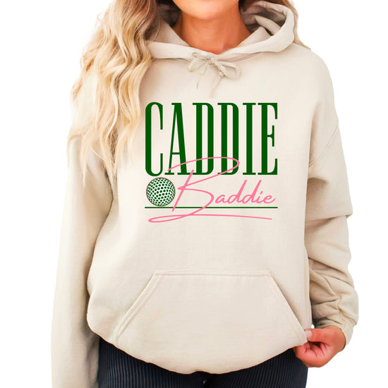Caddie Baddie Golf Hoodie for Women - Sand view 3