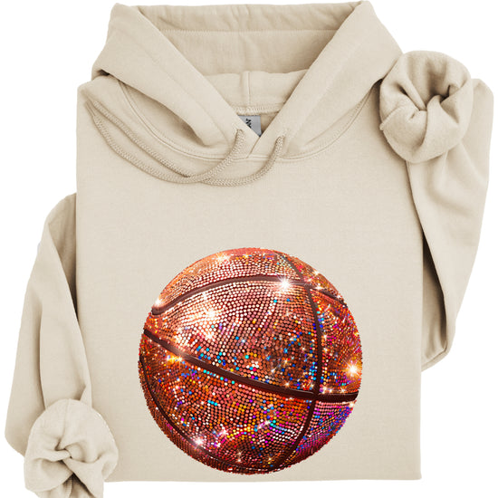 Glitter basketball hoodie in Sand - view 3