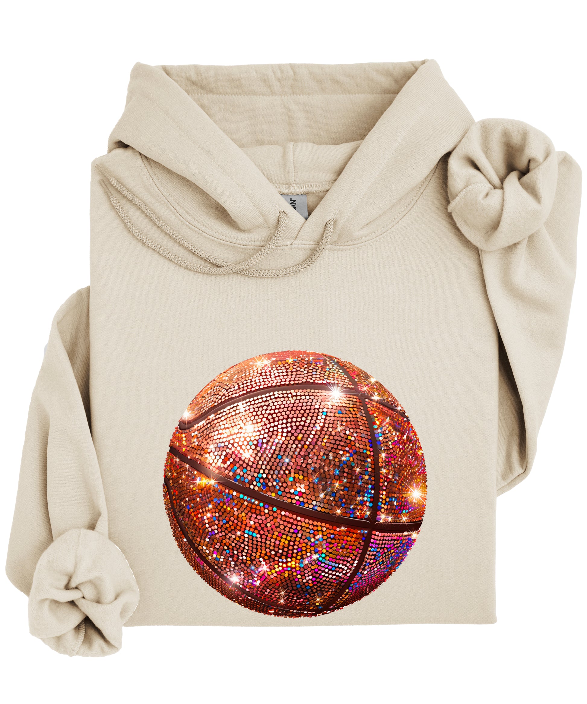 Glitter basketball hoodie in Sand - view 3