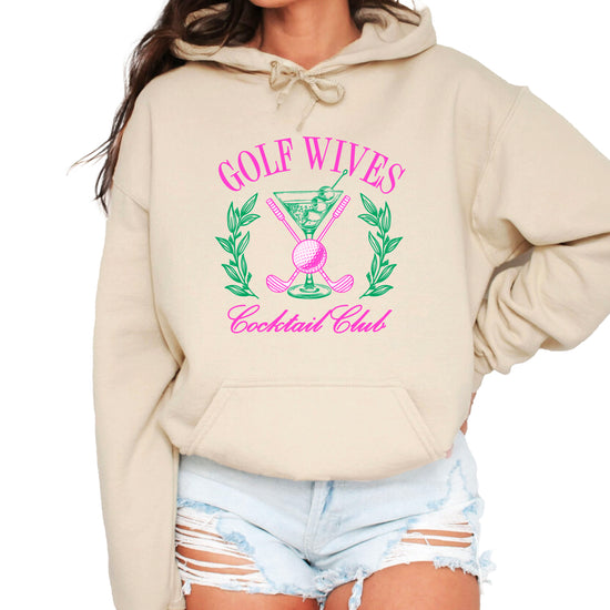 Golf Wives Cocktail Club hoodie for women - Sand view 3
