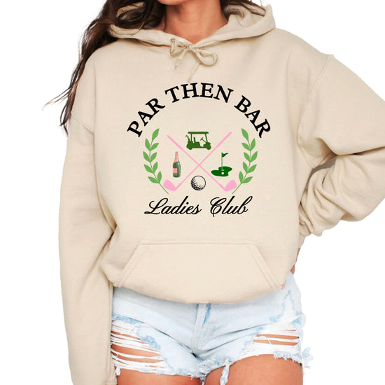 Par Then Bar Ladies Club Golf Hoodie for Women - Sand Hoodie - view 3