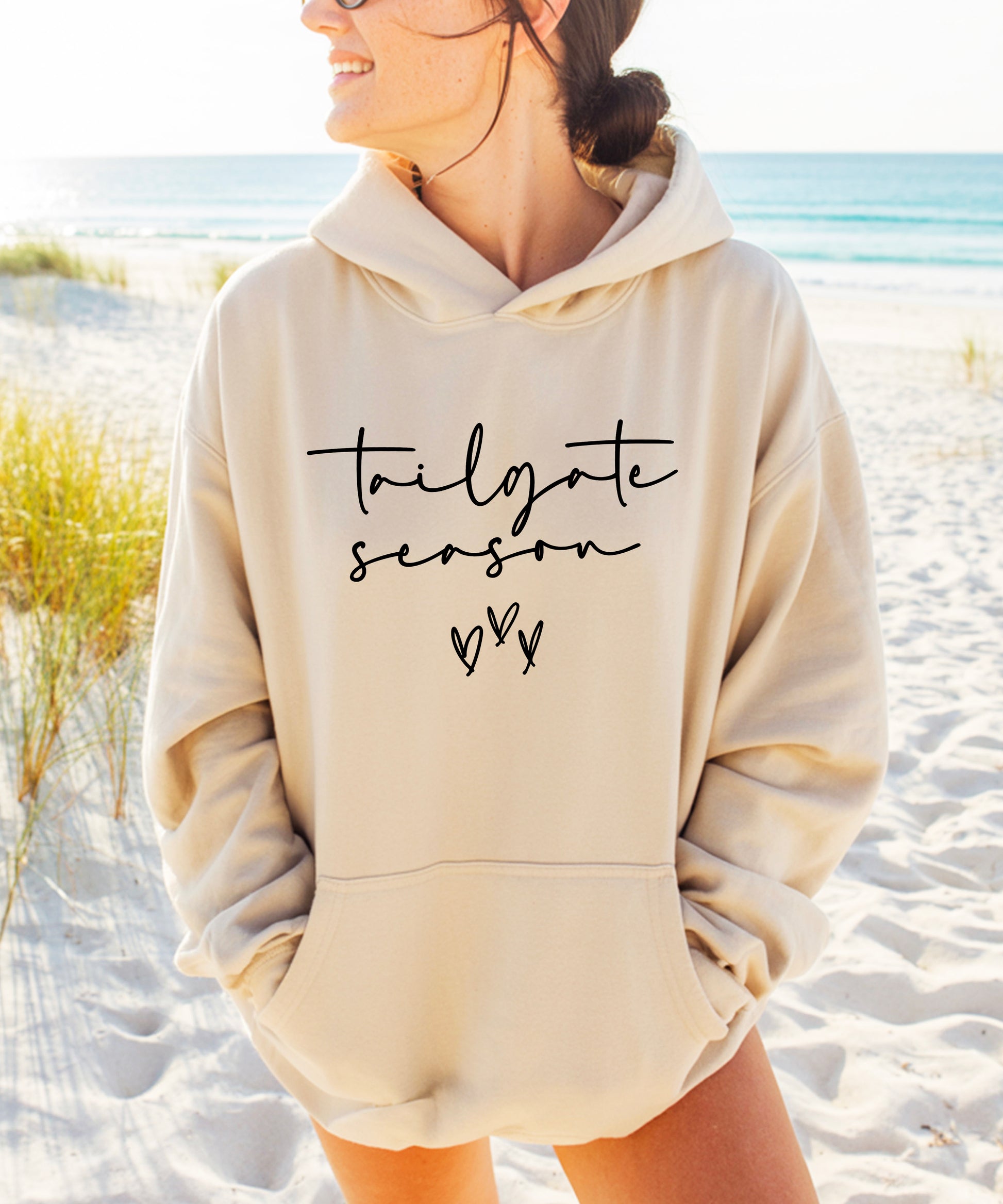 Tailgate Season hoodie Sand view 3