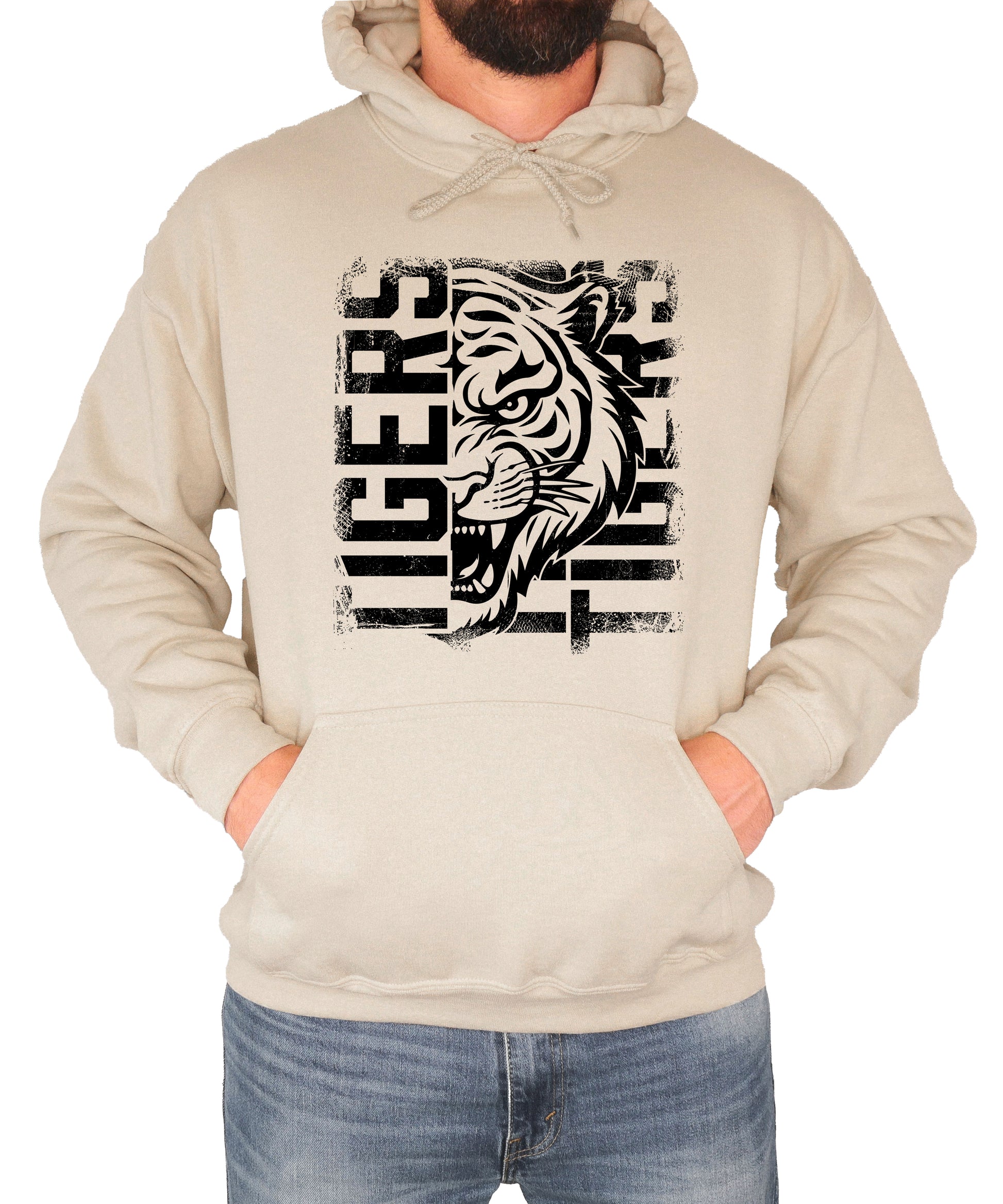 Tigers School Spirit Hoodie Sand view 3