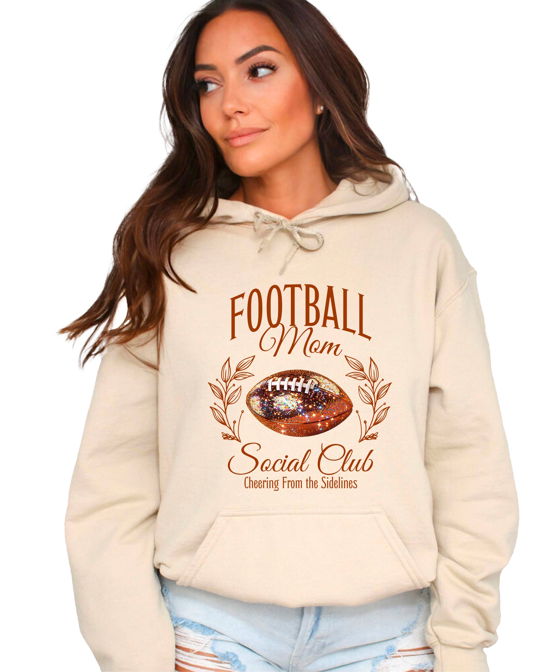 Football Mom Social Club hoodie in Sand - view 3