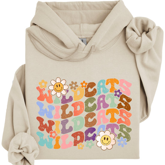 Wildcats Retro Floral Hoodie - Sand view 3