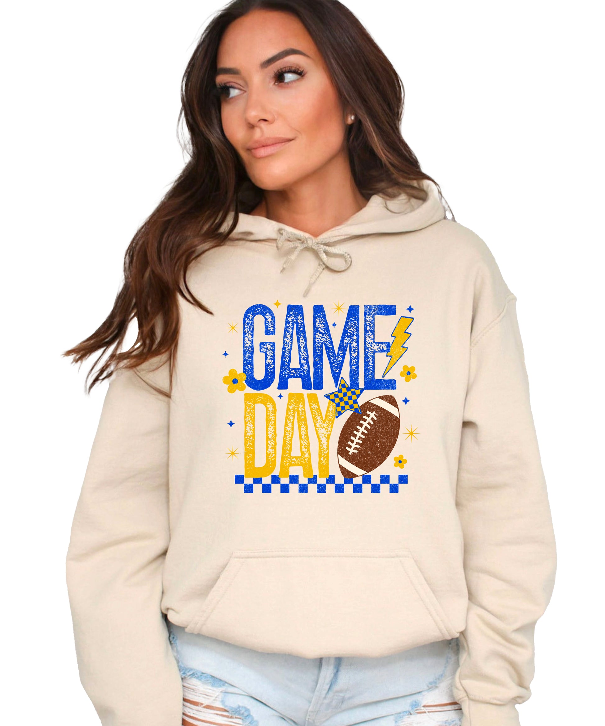 Game Day Football Hoodie Sand 3
