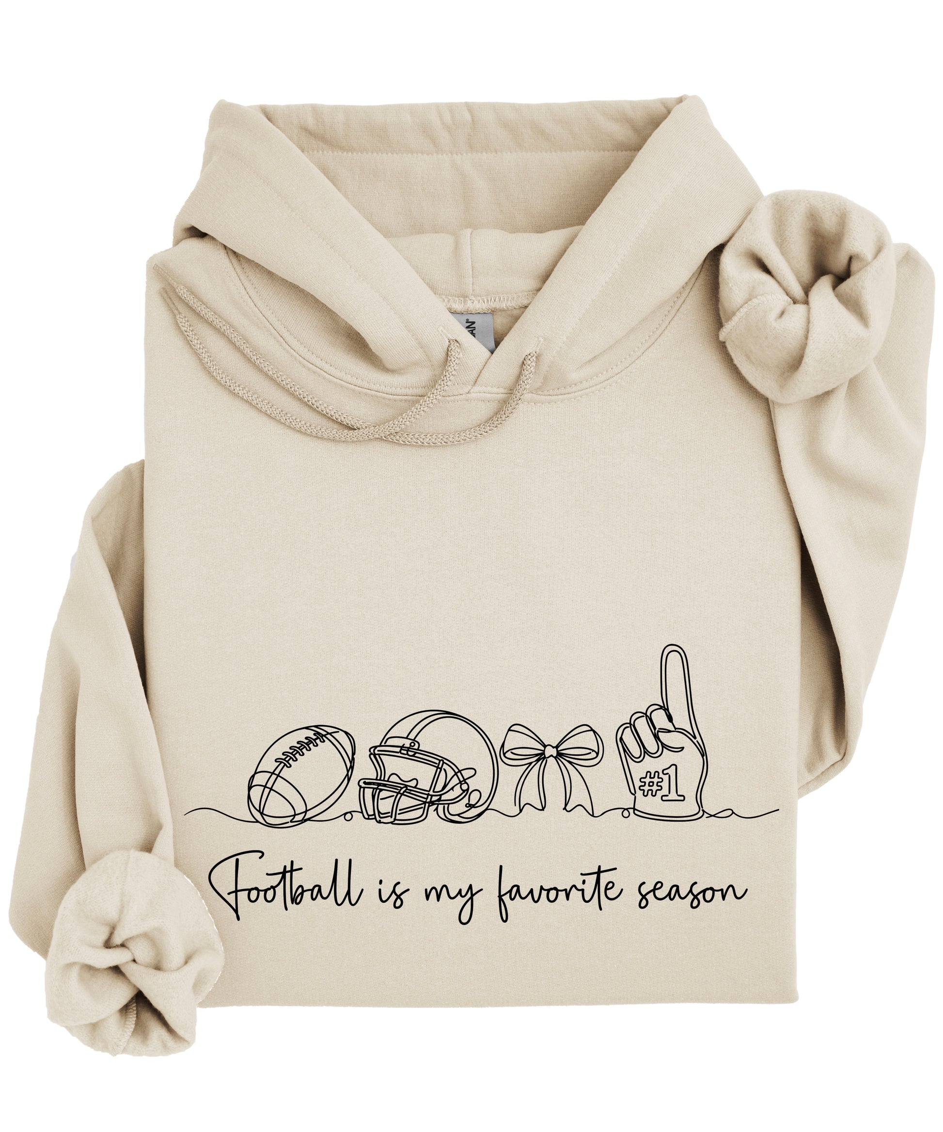 Sand football game day hoodie for women, detail view