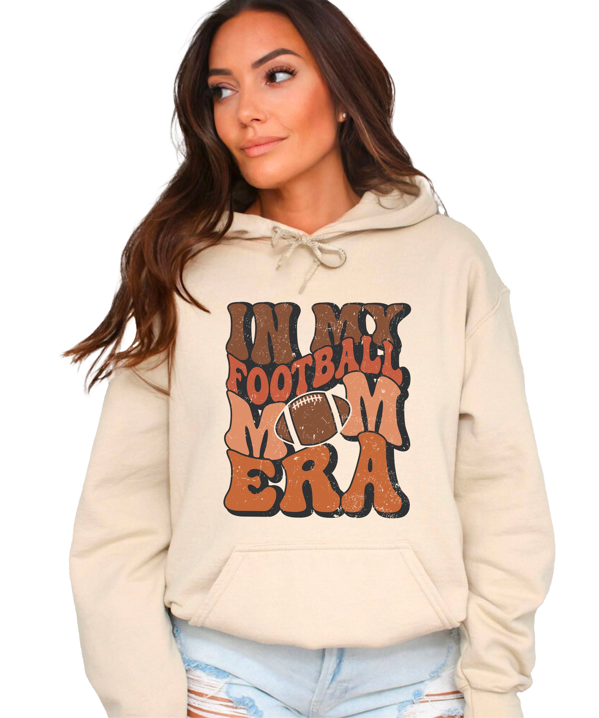 In My Football Mom Era hoodie in Sand - view 3
