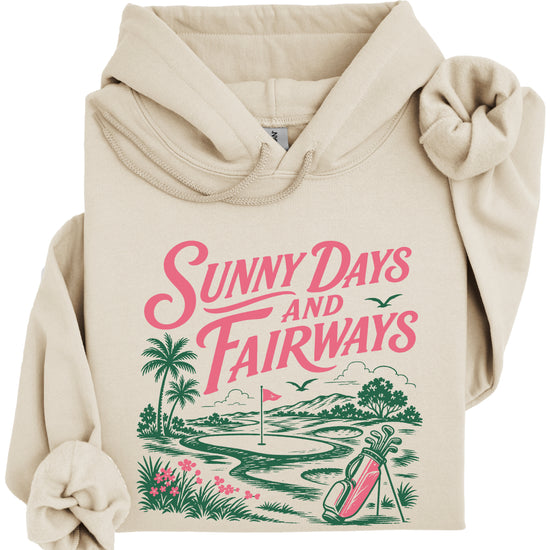 Sunny Days and Fairways Golf Hoodie for Women - Sand view 3