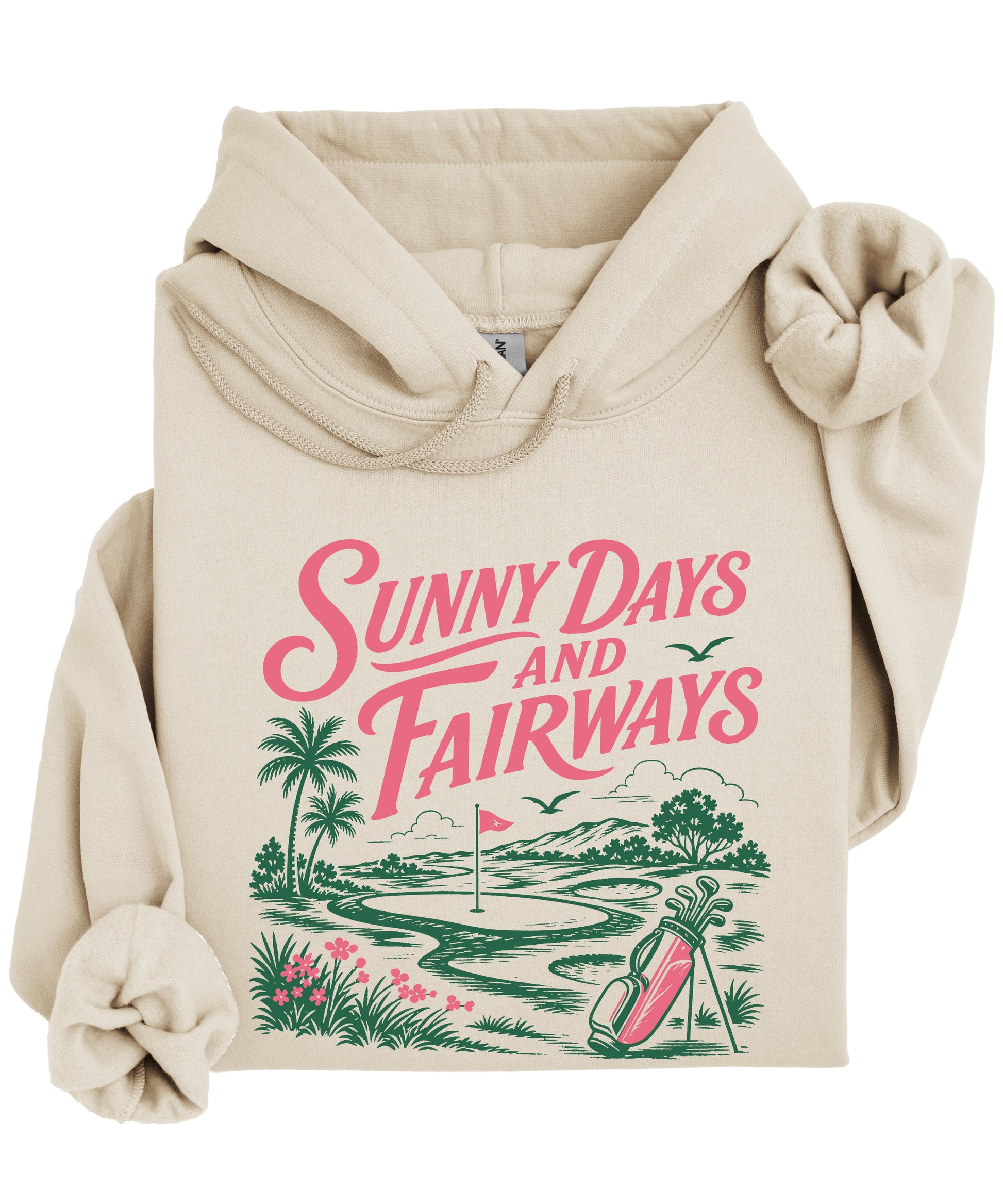 Sunny Days and Fairways Golf Hoodie for Women - Sand view 3