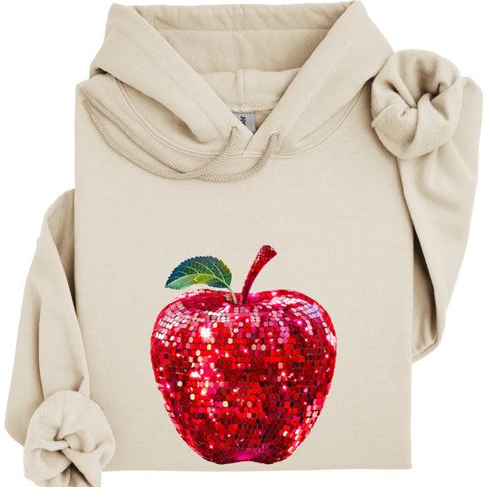 Sand glitter apple teacher hoodie view 3