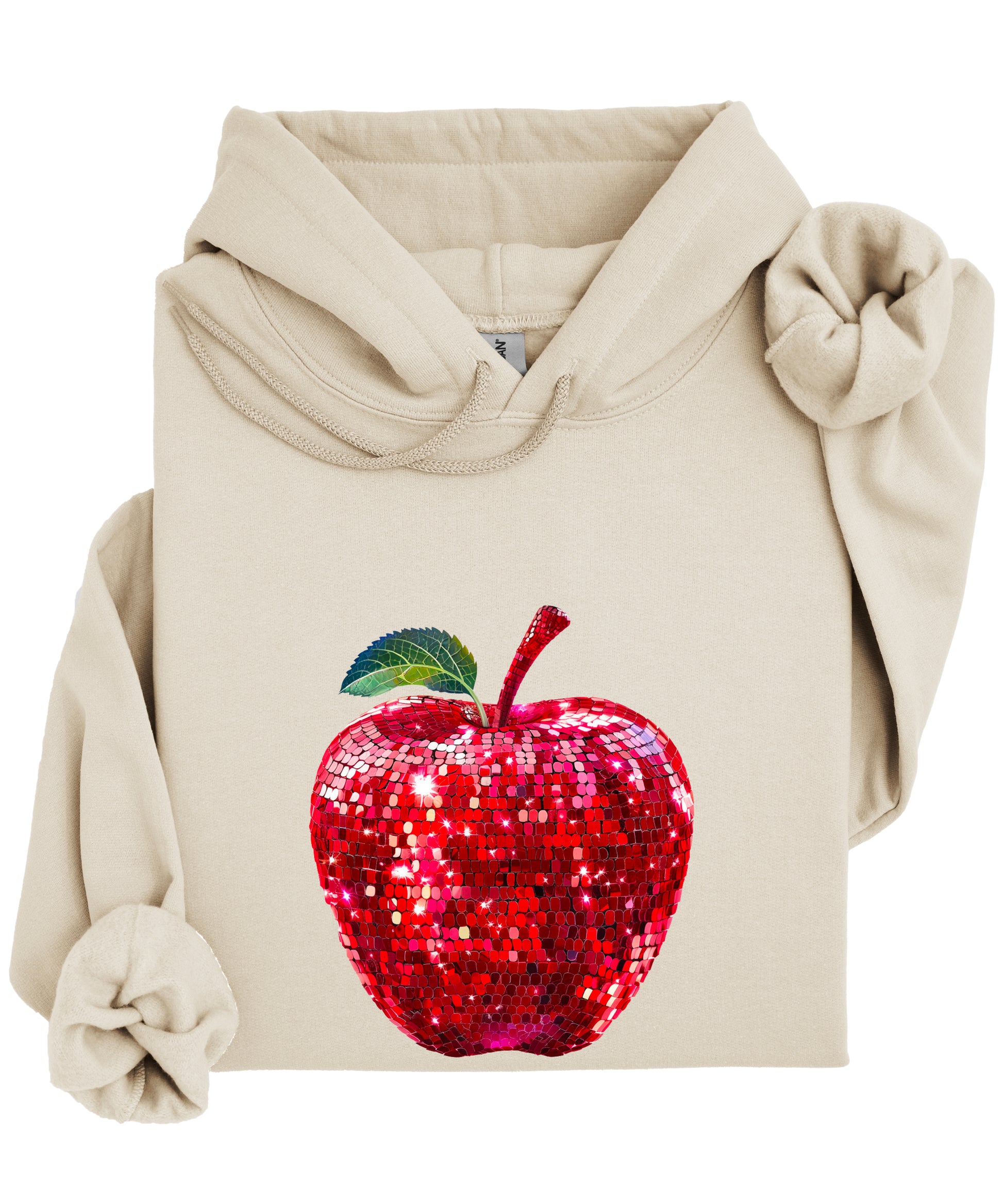 Sand glitter apple teacher hoodie view 3