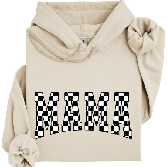Checkered Mama hoodie for women in Sand - view 3