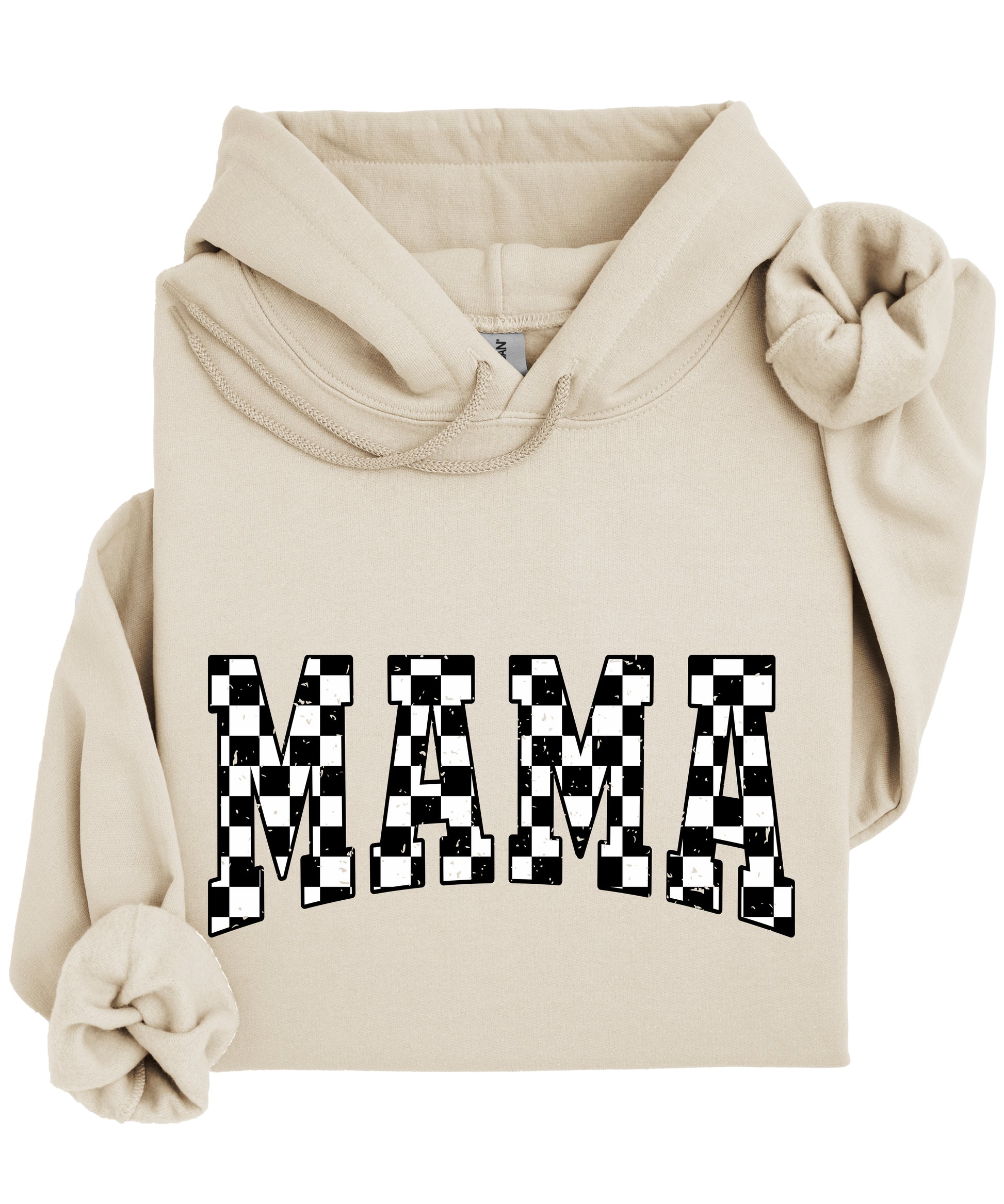 Checkered Mama hoodie for women in Sand - view 3